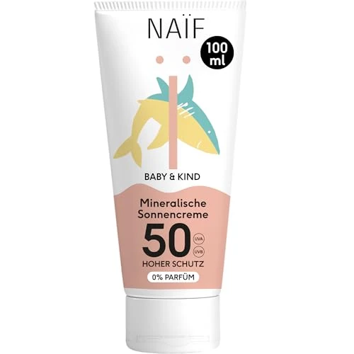 Offerta a tempo: Naïf Crema solare minerale - per Neonati e Bambini - Protezione elevata - Resistente all'acqua - Vegano - Senza profumo - SPF50-100ml - 7% da 17.99 € a 16.67 €