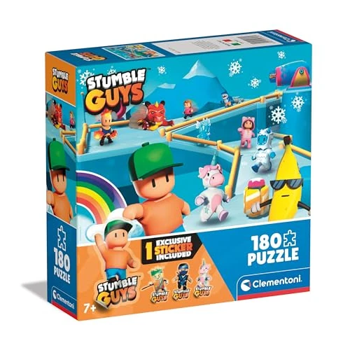 Clementoni Guys-180 Pezzi Bambini 7 Anni, Puzzle Personaggi Stumble Guys Videogioco, Gaming, Made In Italy, 29323, Multicolore