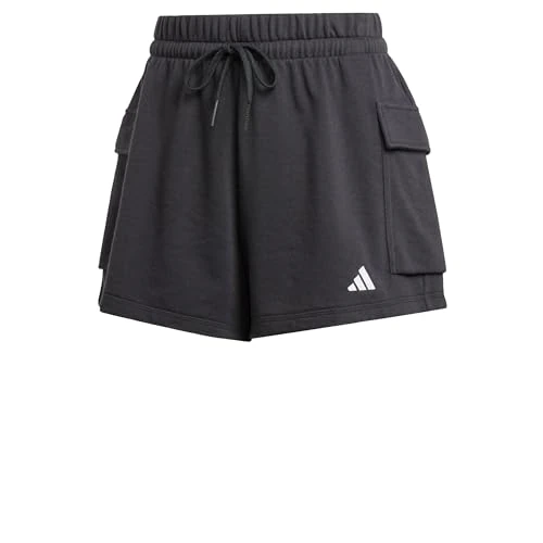 Offerta a tempo: adidas Donna Essentials Small Logo French Terry Cargo Shorts, Black/White, L - 15% da 25.00 € a 21.25 €