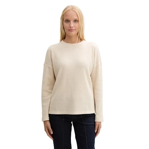 Limited-time offer: TOM TAILOR Women's Sweatshirt, 33962 - Doeskin Melange, XL from 51.19 £ to 31.08 £ (save 39.29%)