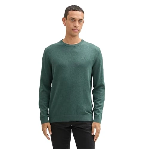 TOM TAILOR heren 1039805 trui, 30358 - Green Dust Melange, 3XL