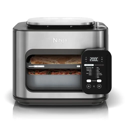 Ninja Combi 12-in-1 Multicooker, Oven & Air Fryer, 12 Cooking Functions, Family Large Meals in 15 Minutes*, Includes Baking Tray, Pan, & Recipe Book, Grey, SFP700EU