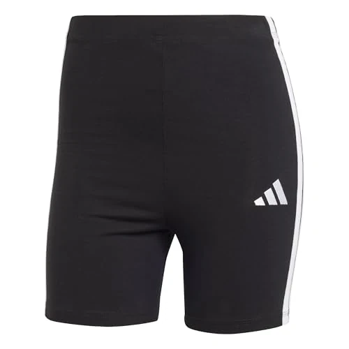 adidas Femme ESSENTIALS 3-STRIPES HIGH WAISTED BIKER SHORTS, Black/White, XL