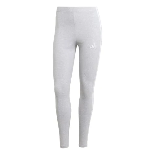 Offerta a tempo: adidas Donna Essentials 3-Stripes Cotton Leggings Tights, Light Grey Heather/White, L - 0.00% da 18.99 € a 18.99 €