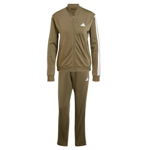 adidas Dames ESSENTIALS 3-STRIPES TRACKSUIT, Olive Strata, XS