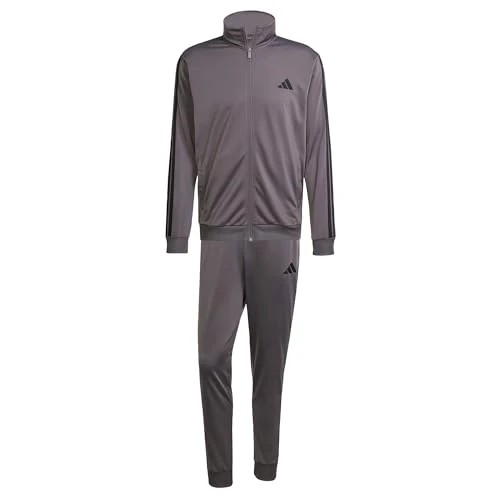 Tijdelijke aanbieding: adidas Heren SPORTSWEAR BASIC 3 STRIPES TRICOT TRACKSUIT, Grey Strata, M van 75.08 EUR naar 69.82 EUR (korting 7%)
