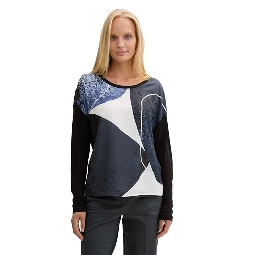 Oferta limitada: TOM TAILOR Camiseta de Manga Larga para Mujer, 14482 Deep Black, L de 19.44 € a 19.44 € (ahorro 0.00%)