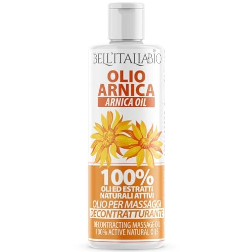 Offerta a tempo: Olio Massaggio Professionale con Arnica, Artiglio del Diavolo e Olio di Canapa, 250 ml, Effetto Riscaldante e Rilassante, Assorbimento Rapido, per Massaggi Muscolari e Articolari - Bell'Italia Bio - 13% da 15.90 € a 13.85 €