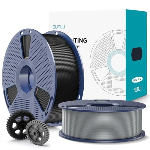 SUNLU PLA+2.0 Filament, Black+Grey