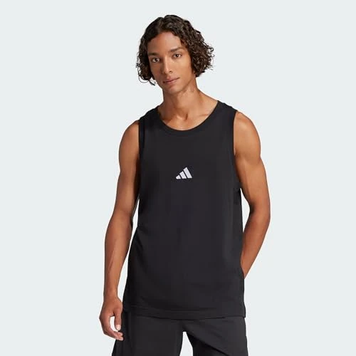 Offerta a tempo: adidas Uomo Essentials Small Logo Single Jersey Tank Top Shirt, Black/White, S - 30% da 20.00 € a 13.99 €