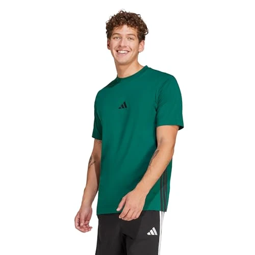 Offre limitee: Adidas Herren Essential Three Stripes Single Jersey Tee, Collegiate Green/Black, XS de 20.95 EUR a 20.95 EUR (economie 0%)