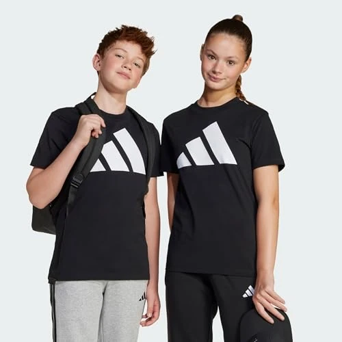 Adidas Girl's Essentials Big Logo T-Shirt, Black/White, 11-12 Years