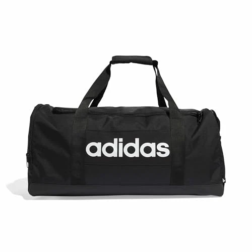 Offerta a tempo: adidas Mixte Essentials Linear Duffel Bag, Black / Black / White, M - 36% da 35.00 € a 22.49 €