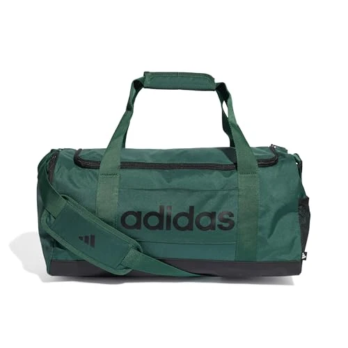 adidas Unisex - Adulto Essentials Linear Duffel Bag, Collegiate Green/Black, S