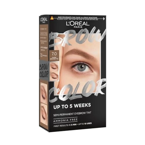 Offerta a tempo: L'Oréal Paris, Colorazione Semipermanente per Sopracciglia, Risultati Visibili in 5 minuti, Dura Fino a 5 Settimane, Senza Ammoniaca, Brow Color, Tonalità: 7.0 Dark Brunette - 51% da 16.95 € a 8.26 €