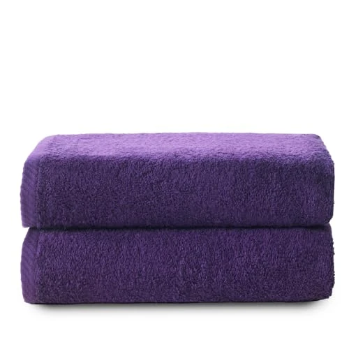 Offre limitée : Top Towel - Plus - Lot de 2 Serviettes de Bain ou de Douche - Serviettes de Bain - 100% Coton - 500 g/m2 - Dimensions 70x140 cm - Violet de 22.00 € à 22.00 € (0.00% de remise)