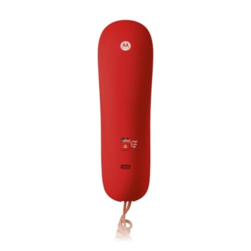Motorola Voice - CT50 Corded Telephone, Simple and Compact Design with Radio Function, Microphone Mute, Wall Mount, Ringer Volume Control - Red
