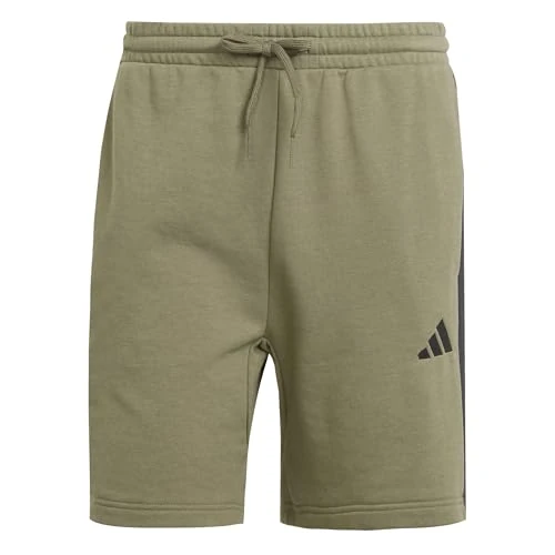 Oferta limitada: adidas Hombre Essential Three Stripes French Terry Short Shorts, Olive strata/Black, S de 149.75 € a 22.49 € (ahorro 84.98%)