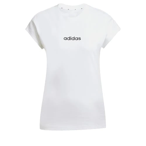 Offerta a tempo: adidas Donna Essentials Linear Cotton Shirt, White/Black, XS - 10% da 20.00 € a 17.99 €