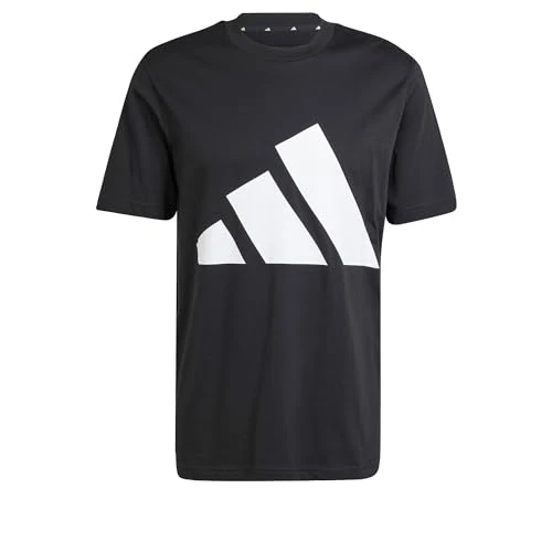 adidas Uomo Essentials Big Logo Single Jersey tee, Black/White, XS
