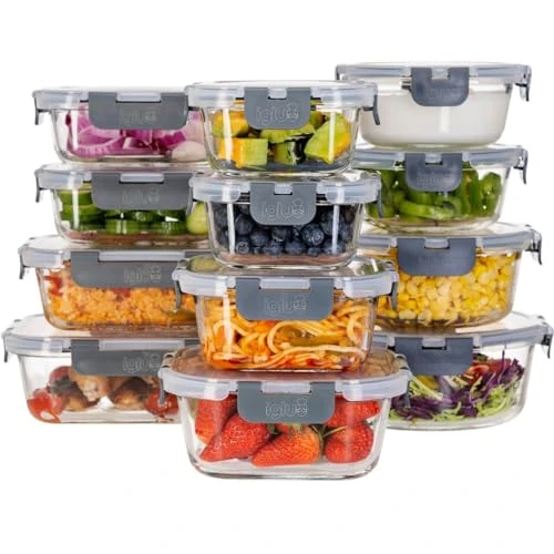 Limited-time offer: Igluu Meal Prep Glass Containers with Lids (12 Pack) Assorted Sizes from 41.95 £ to 30.99 £ (save 26%)