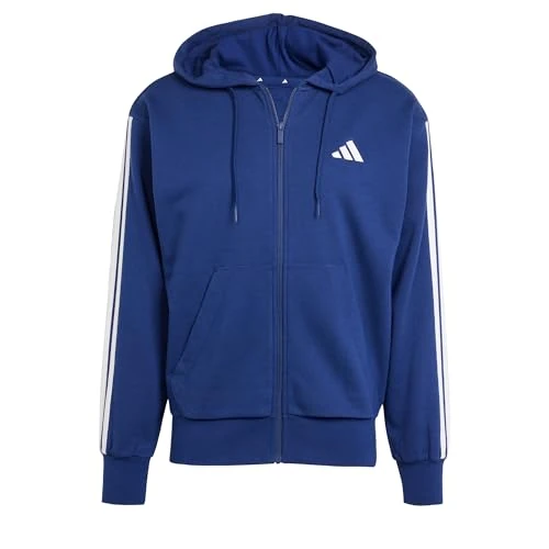 adidas Essential Three Stripes French Terry Fullzip Hoodie Sudadera con Capucha Hombre (Pack de 1)