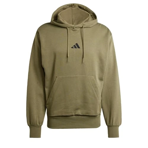 Adidas Herren Essentials FEELCOZY Fleece Hoodie, Olive strata/Black, XS