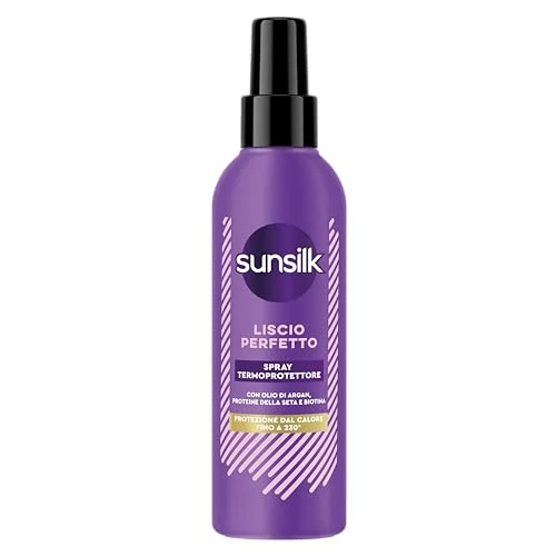 Sunsilk Thermoschutz-Spray für das Haar, glatte Linie, perfekt ohne Ausspülen, Anti-Frizz, schützt vor Hitze, ultraleichte Textur, mit Arganöl, Seidenprotein und Biotin, 200 ml