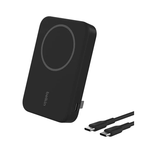 Offerta a tempo: Belkin BoostCharge Pro Power bank wireless 8.000 mAh con Qi2, caricabatteria portatile compatibile con MagSafe, supporto integrato per iPhone 16, 16 Plus, 16 Pro, 16 Pro Max, iPhone 15 e altri, nero - 44% da 79.99 € a 44.99 €