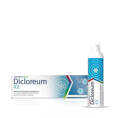 Dicloreum Ice Sparkling Foam Cosmetic for The Treatment of Bruises, Muscle Fatigue and Mild Traumas, with Arnica, Devil's Claw, Escin, Bromelain, Boswellia and Menthol, 150 ml