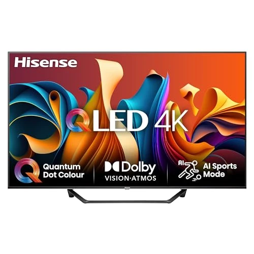 Hisense TV 65" QLED 4K 65A72NQ, Smart TV VIDAA U7, Dolby Vision, HDR 10+, Game Mode Plus, Dolby Atmos, Alexa Built-in, VIDAA Voice, Tuner DVB-T2/S2 HEVC 10, lativù 4K