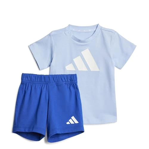 adidas Mixte bébé ESSENTIALS BIG LOGO T-SHIRT SET, glow blue/white, 9-12 Months