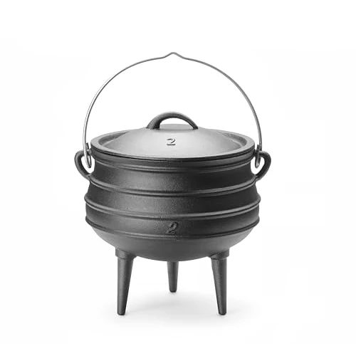 Offerta a tempo: HENDI Pentola in ghisa a 3 gambe, tipo potjie sudafricano, con coperchio e manico ad arco, per fuoco aperto e forno, 6L, ⌀245x(H)280mm - 9% da 48.52 € a 44.32 €