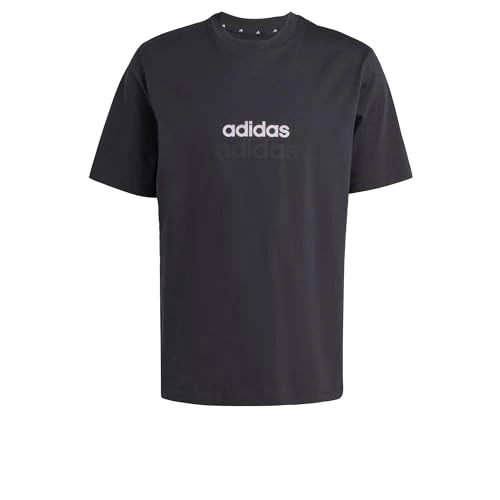 Offerta a tempo: adidas Uomo Essentials Linear Single Jersey Shirt, Black/White, L - 26% da 20.00 € a 14.75 €