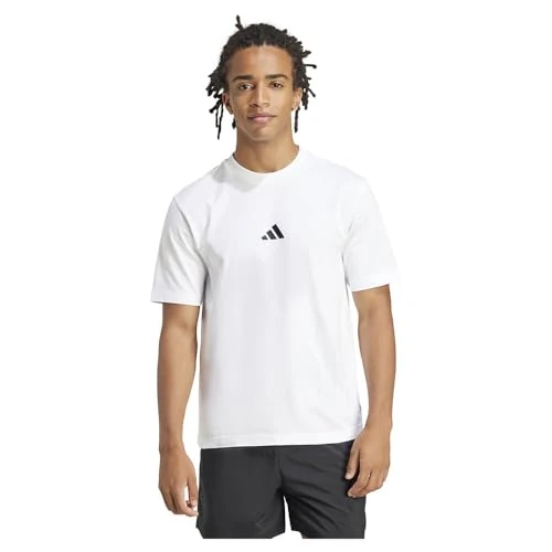 Oferta limitada: adidas Uomo Essentials Small Logo Single Jersey tee, White/Black, M de 25.00 EUR a 18.75 EUR (ahorro 25%)