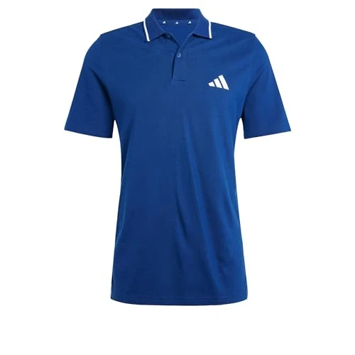 adidas Herren Essential Three Stripes Pique Polo Shirt, Dark Blue/White, XXL