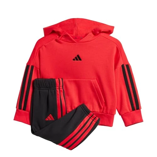Offerta a tempo: adidas Mixte bébé ESSENTIALS HOODED JOGGER, Pure Ruby/Black/Black, 6-9 Months - 36% da 45.00 € a 28.99 €