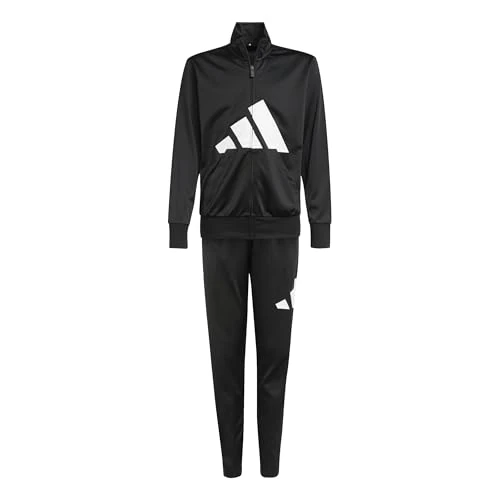 adidas Unisex - Bambini ESSENTIALS BIG LOGO CLIMACOOL TRACKSUIT, black/white, 9-10 Years