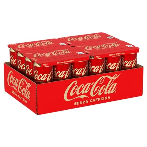 Coca-Cola Senza Caffeina, Tutto il Gusto della Formula Coca-Cola Senza Caffeina, Lattina 100% riciclabile - 24 Lattine da 330 ml