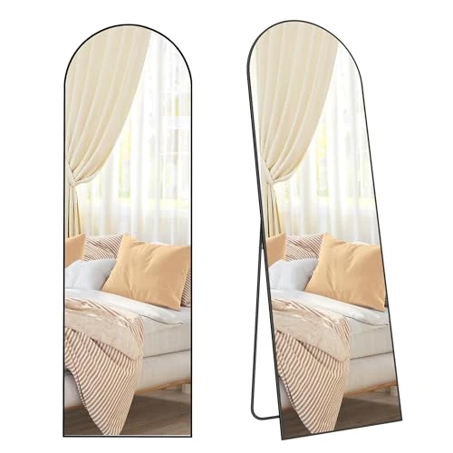 Offre limitée : SONGMICS Miroir Intégral, 160 x 50 cm, Miroir Arqué sur Pied, à Poser au Sol, Cadre en Alliage d’Aluminium, Verre Trempé, pour Chambre, Salon, Dressing, Noir d'encre LFM031B01 de 59.99 € à 54.11 € (10% de remise)
