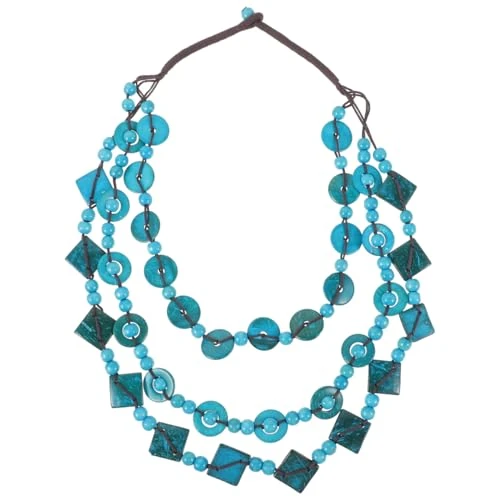 Beperkte aanbieding: Amosfun Boheemse schelpketting met houten kralen - strandketting en sieradenhanger in turquoise kleur voor dames, 1PCS, Parel en schelp, Geen edelsteen van 15.59 EUR naar 15.59 EUR (besparing 0%)