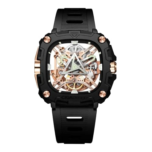Offerta a tempo: CIGA Design Orologio Meccanico Automatico Serie X Occhio di Horus Orologio da Polso da Uomo Stile Scheletro Cassa in Bioceramica con Cinturino in Silicone Oro Rosa Moderno - 40% da 260.00 € a 156.00 €