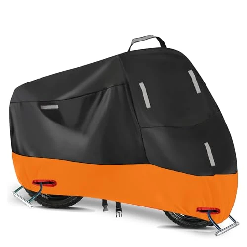 Limited-time offer: Motorbike Cover Waterproof Outdoor Indoor, 300D Heavy Duty Motorcycle Scooter Moped Rain Dust Protection Cover with 5 Reflective Strips and 2 Windproof Buckles, 2 Lock Holes (3XL: 104 x 41 x 49 inch) from 36.99 GBP to 30.57 GBP (save 17%)
