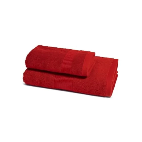 Zucchi Solotuo - Set Asciugamani Da Bagno Viso e Bidet, Spugna di Cotone 560 gr Coppia Asciugamani da Bagno Grande con Ospite (BORDEAUX)