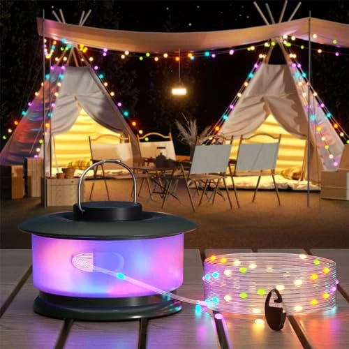 Oferta limitada: Cadena de Luces para Camping,2 en 1 10M guirnalda luces Camping Enrollable Recargable,22 Modos guirnalda luces exterior Impermeable IPX4,camping accesorios para Navidad Acampar Patio Tienda Jardín de 8.99 EUR a 8.99 EUR (ahorro 0%)