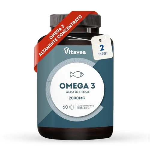 Offerta a tempo: Omega 3-2000 mg - 1000mg EPA 500mg DHA - Senza Retrogusto - 2 Mesi - 25% da 13.90 € a 10.43 €