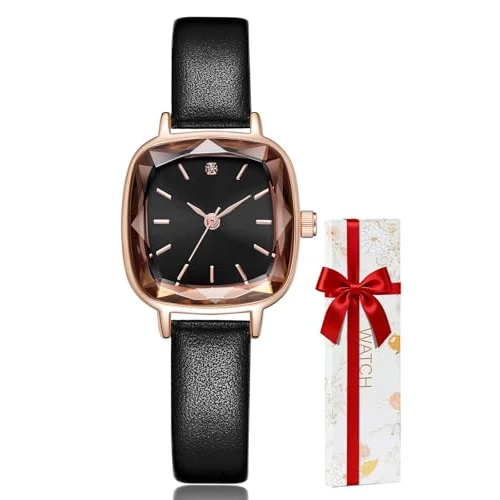 CIVO Ladies Watches Minimalist Leather: Black Wristwatch Women Analog Elegant