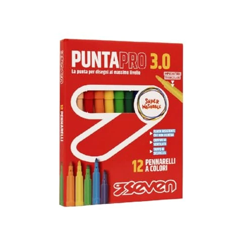 Oferta limitada: Seven - Rotuladores escolares Puntapro 3.0 – Caja de 12 unidades, rotuladores de color, súper lavable, para niños y adolescentes de 4.10 € a 4.10 € (ahorro 0.00%)