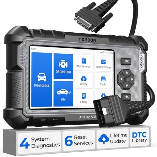 Offre limitee: TOPDON AD500 Valise Diagnostic Auto, 4 systèmes Outil de Diagnostic Voiture Multimarque,Moteur Transmission SRS ABS, 6 Réinitialisation de Service, Mise à Jour Gratuite de 169.99 EUR a 135.99 EUR (economie 20%)