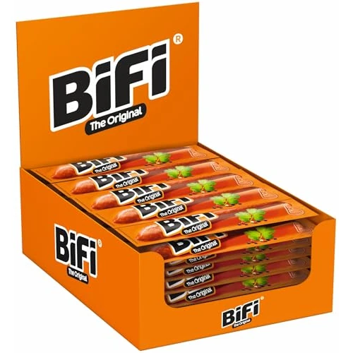 BiFi Original Salami Sticks - 40er Pack (40 x 20g) - Wurst Snack To Go - Luftgetrocknet Fleisch & Wurstwaren Paket - Salami mit Pfeffer, Koriander und Knoblauch - Ideale Knabberbox - Wurstpaket